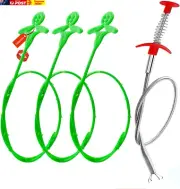 Rough Plumbing Supplies,Snake Drain Cleaner for Thinner Pipes (>0.4"),3 Pack Upg