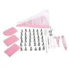 61-Piece Cake Decorating Supplies 36 Icing Piping Tips Icings Bags Smoother Set