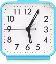 AMIR Analog Alarm Clock, Silent Non Ticking Small Clock, Travel Alarm Clock with