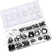 Generic 225 Pcs Sealing Ring Washer Sealing Gasket Assortment Kit White Gaskets Wires Water Hose Gasket Plumbing Gasket Electrical Wire Electric Wire Rubber Black