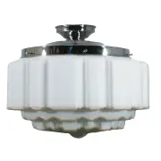 St Kilda Opal Matt 14&quot; Shade w 12 1/4&quot; Chrome Batten Fix Light