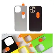 3D Printed Sliding Middle Finger Phone Case Toy Gesture Toy Model for iPhone 15 iphone14pro orange