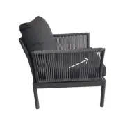 1 × Mimosa Miami Lava Kirra Charcoal Modular Replacement Rope Sofa Panel Armrest