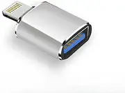 OTG Male to USB 3.0 Female Adapter OTG Compatible with iPhone 14 13 12 11 Xr X XS 8 7 Plus Max iPad Air Pro Mini,Support Camera Card Reader Mouse Keyboard Hubs Piano Converter Connect U Disk【Silver】