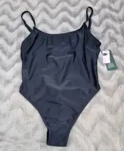 Wild Fable Womens M 8-10 Black High Leg Cheeky Wireless One Piece Swimsuit NWT