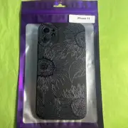 iPhone 11 Case Black Floral Design- Slim Fit/Shockproof