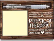 Physical Therapist Appreciation Gifts, Thank You Gift for Physical Therapist, PT Office Coworkers Staff Appreciation Gifts, Sticky Note Holder Wooden Notepad & Pen Holder 6.5" x 4.7" - FTA269