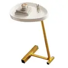 (Gold)C Shaped Side Table Small Egg Oval Shaped Sofa End Coffee Table That New