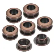7mm(2/7 Inch) Brass Hole Eyelets, 6 Pcs Arc Surface Grommets, Red Bronze