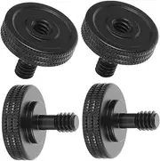 Angoily 4pcs Camera Screw Camera Mount Ring Arm Charger Thumb Screw Screws Grip Clamp Ram Monitor Camera Thumbscrew Peephole Camera Hand Tightening Knob Drill Quad Nut Aluminum Alloy Black
