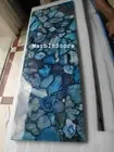 48" x 22" Blue Agate Coffee Table / Agate Stones Counter Top Handmade Work