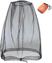 [Cinvo] Head Net Hat for Bugs No See Ums, Insects, Gnats, Biting Midges - Spacious Net Room Works Over Most Hats - Black