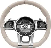Beige Car Steering Wheel，Compatible With Mercedes Benz W205 W204 W213 G55 G500 W212 W222 W221 W463 C63 S63 CLS63 E63 GLC GLE GLS 220d C220d(Without button)