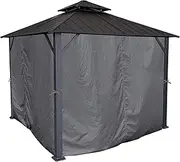 [APEX GARDEN] Universal Privacy Curtain Set for 10' x 12' Gazebo (Grey)