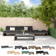Outdoor Lounge Set with Cushions Sofa and Table 4 Piece Solid Wood vidaXL