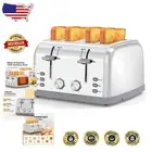 Versatile 4-Slice Retro Toaster with Adjustable 7 Shade Settings for Waffles