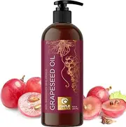 Pure Cold Pressed Grapeseed Oil - Hydrating Grapeseed Oil for Hair Skin and Nails Plus Carrier Oil for Essential Oils Mixing - Pure Grapeseed Oil for Skin Beauty DIYs and Facial Skin Care Products