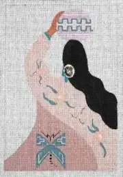 Needlepoint Handpainted Sundance Designs Butterfly Maiden w/Stitch Guide 6x9