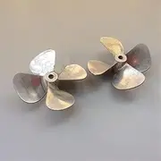LUMIXE 1Pair Propeller 4 Blades CW/CCW R/L 60MMx4MM Hole Diameter DIY Spare Parts, for RC ROV Underwater Boat and Robot Model Boat Propeller