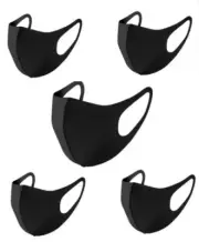 5-PACK Face Fashion Mask Washable Reusable Unisex Adult MASK Black