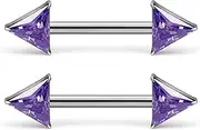 [Gnznzko] 14G Astm F136 Titanium Nipple Piercing Jewelry Moon CZ Opal Nipple Barbell Jewelry Internally Threaded G23 Solid Nipple Piercing Barbell Ring Jewelry for Women Men 14 Gauge