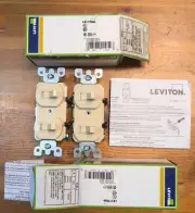 Two (2) Leviton Dual 15 Amp 3-Way Switch-Side Wired-5243-I Ivory