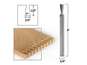 7Â° X 1/4" Solid Carbide Dovetail Router Bit - 1/4" Shank - Yonico 14824q