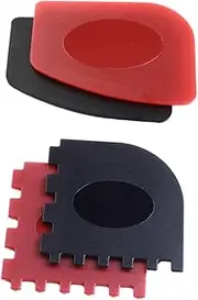 Kisangel Scraper for Grill Pan 4pcs Iron Pan Cleaner Set Scraper Pan for Skillets Non-Slip Comfortable Handle Black Red