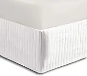 Luxton Quilted Bed Valance, White Color, Stretchable Fully Fitted Bed Skirt (Double Size, White)