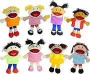 4E's Novelty Hand Puppets Set of 8, Soft Plush Hand Puppets for Kids for Storytelling, Learning About Cultures, Preschool Classroom Supplies