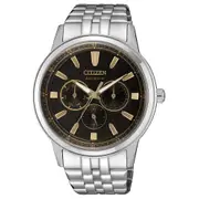 Citizen Eco-Drive Stainless Steel Black Dial Men's Watch (BU2071-87E)
