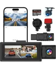 Milerong 2.5K 3 Channel Dash Camera | WiFi | G-Sens | Parking Mode 64GB Included