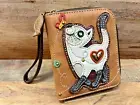 Cat Chala Vegan Leather Zip Around Wallet 5.5" x 5"