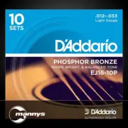 D'Addario EJ16-10P Phosphor Bronze Acoustic Guitar Strings 10-PACK - (12-53)
