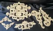 7 New Wood Carved Corner Onlay Applique Unpainted Frame Decals Home Furniture