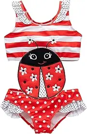 [kavkas] Toddler Baby Girl One Piece Swimsuit Kids Cute Bathing Suit Rash Guard Bikini for Girls, 12M-6 Year