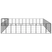 Andala Pets 46-Panel Dog Playpen Black 50x100 cm Powder-coated Steel