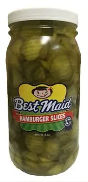 Best Maid Hamburger Slices 80 Fl Oz Plastic Jar Pickle Topping Condiment