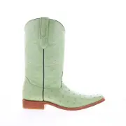 Los Altos Versace Square Toe Ostrich Mens Green Wide Cowboy Western Boots 6.5