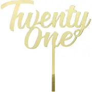 Twenty One Gold Acrylic Cake Topper