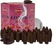 TRUMIRI Lotus Backflow Incense Cones for Waterfall - 40 Pieces (2 Sets of 20) - Natural Scent - Non-Toxic, Organic & Herbal - Bamboo Material