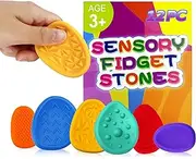 Sensory Fidget Toys for Kids Adults 12 PC Silicone Worry Stone Travel Toy for Autism ADHD Teens Calm Down Quiet Anxiety Fidgets for Classroom Stress Toy Christmas Stocking Stuffer Gift for Kid Toddler