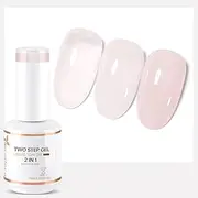 Nicedeco 2-Step Gel Polish - Base & Color All in One, Hema Free, Cruelty Free, 15ML Soak Off UV LED Nail Polish for DIY Nails, Long Lasting High Gloss-010