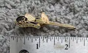 VTG 2" JEFF HEALEY BAND MINI GUITAR ENAMEL BRASS PIN PINBACK LAPEL TIE STRAP