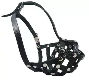 Secure Leather Basket Dog Muzzle 9.5"-2.5" snout size Spaniel Poodle