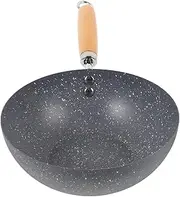 Alipis Carbon Steel Wok 20cm Wok Pan Mini Wok Nonstick Woks and Stir-Fry Pans Flat Bottom Chinese Wok for Induction, Electric, Gas, All Stoves