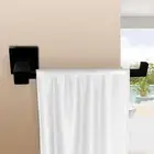 Bathroom Black Square Towel Ring Rack Holder Hand Rail Hanger Hook Stainless Bar