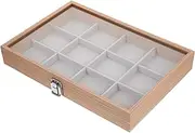 NOLITOY Wooden Jewelry Organizer Box with Clear Lid Storage Case for Earrings Necklaces and Rings Home and Display Jewelry Stores