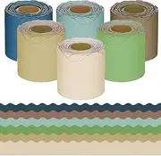 6 Rolls Bulletin Board Borders, BetterJonny 196.8ft Scalloped Classroom Borders Trim Colorful Bulletin Boarder Decorations for School Bulletin Board White Board Cork Board Decor