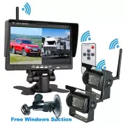 Wireless Digital 7" Split Monitor+Dual Reverse Camera For Truck Caravan Trailer
